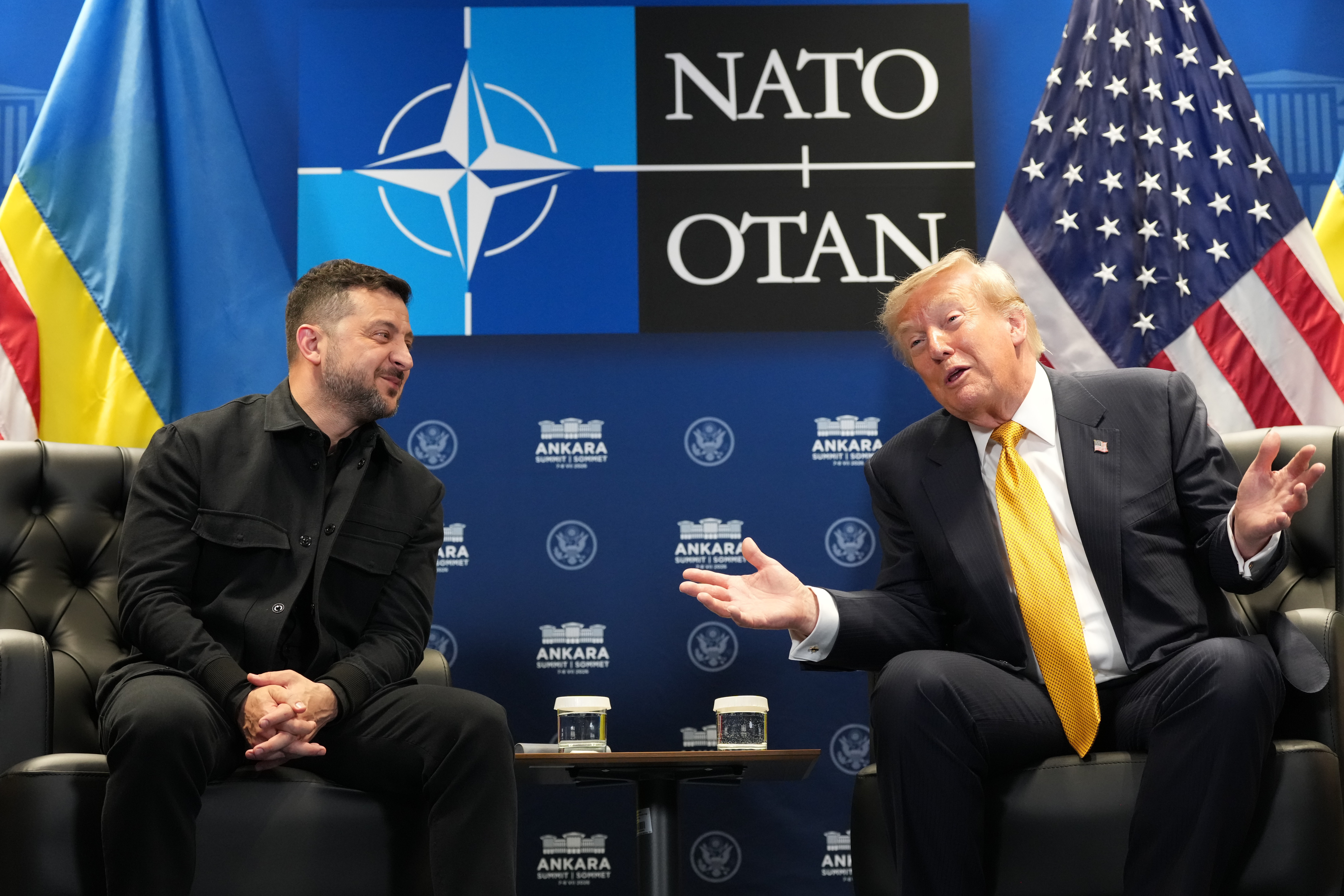 Trump wraps NATO summit on a positive note, after meeting Zelenskyy
