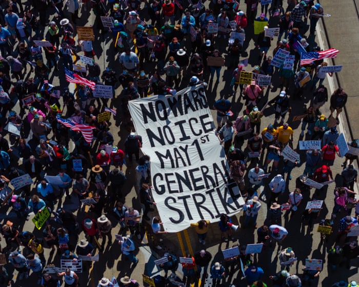 Thousands in US to join ‘no school, no work, no shopping’ May Day protest in economic blackout