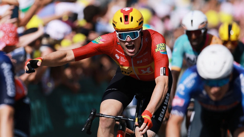 Waerenskjold verrast sprintfavorieten en wint snelste Tour de France-etappe ooit