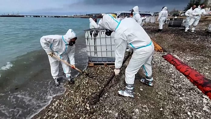 Smoke rises over Russia’s Tuapse after Ukrainian drone strikes hit oil refinery