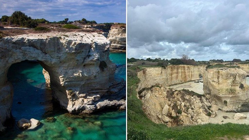Bewoners en toeristen treuren om ingestorte 'liefdesboog' aan Italiaanse kust