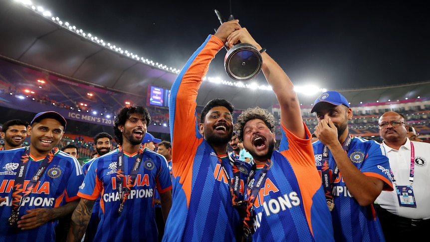 India crushes New Zealand in T20 World Cup final to claim back-to-back titles