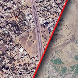 Nieuwe satellietbeelden laten grote verwoesting van drie jaar oorlog in Gaza zien