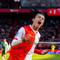 Feyenoord ontsnapt aan misstap tegen Excelsior na goals Ueda en assist Sterling