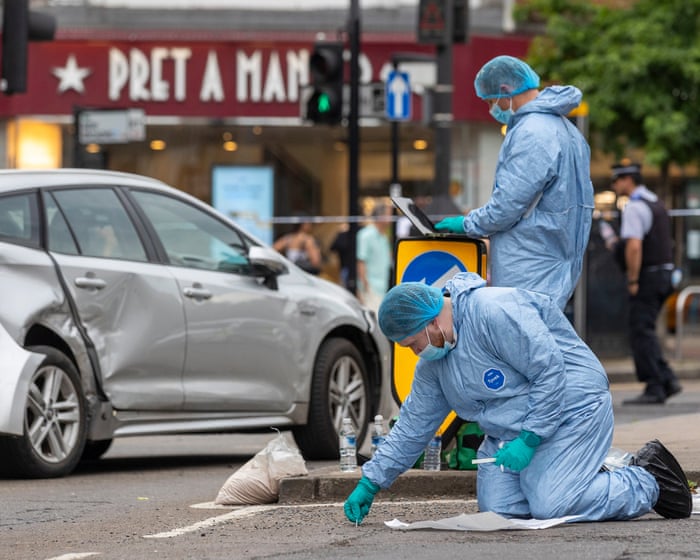 Man arrested on suspicion of attempted murder after car hits pedestrians in London