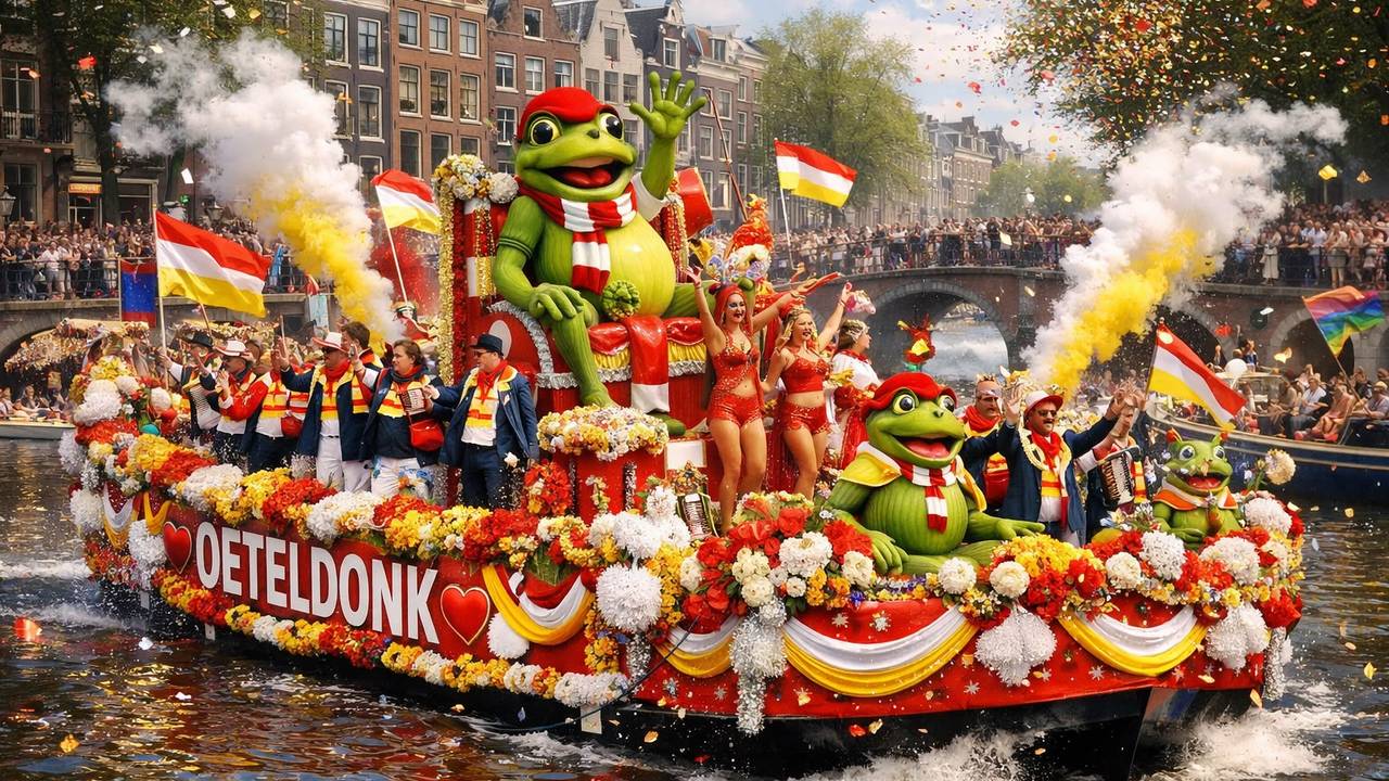 Oeteldonkse boot vaart mee op Pride: 'Carnaval is geen boerenfeest'