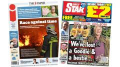 The Papers: 'Race against time' and 'We've lost a Goodie'