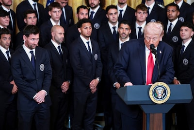 Trump ontvangt Messi en kampioen Inter Miami in Witte Huis, maar begint met monoloog over ‘vernietiging’ Iran