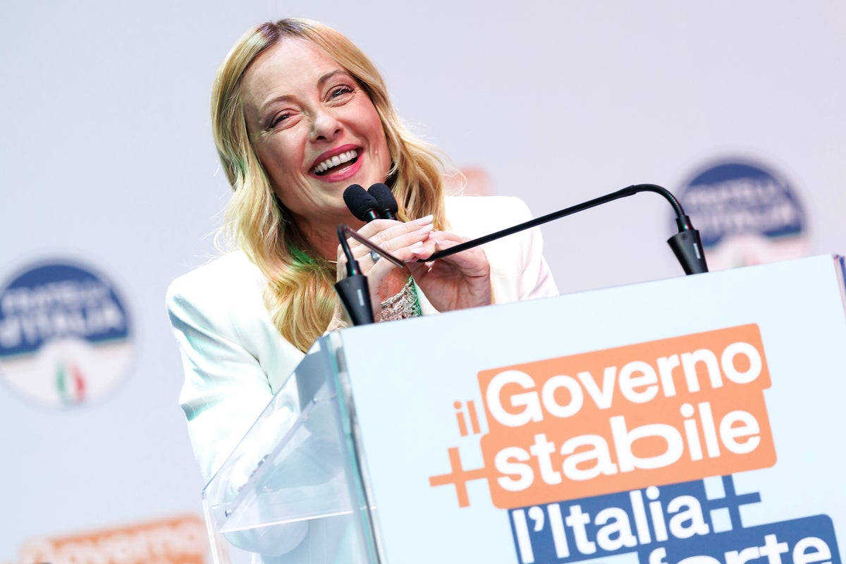 Meloni celebrates her Italian government's longevity during party rally in Bari