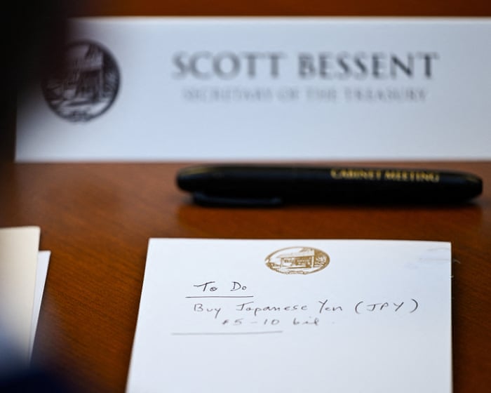 Bessent ‘to-do’ list shows proposal for US to buy $5bn-$10bn of Japanese yen