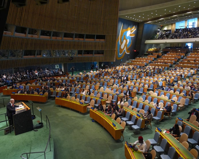 Netanyahu vows to ‘finish job’ in Gaza during UN speech as delegates walk out