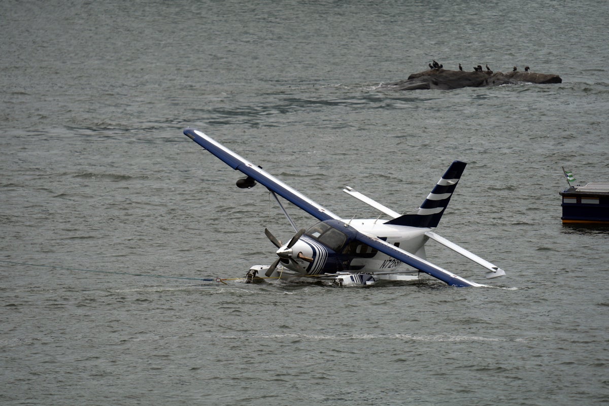 Eight people rescued after seaplane comes down in East River off New York City