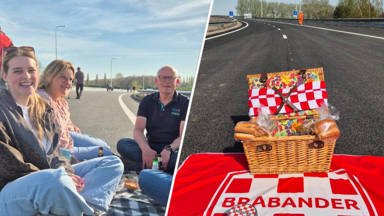 Picknicken op de vluchtstrook: het kon woensdag bij knooppunt Hooipolder
