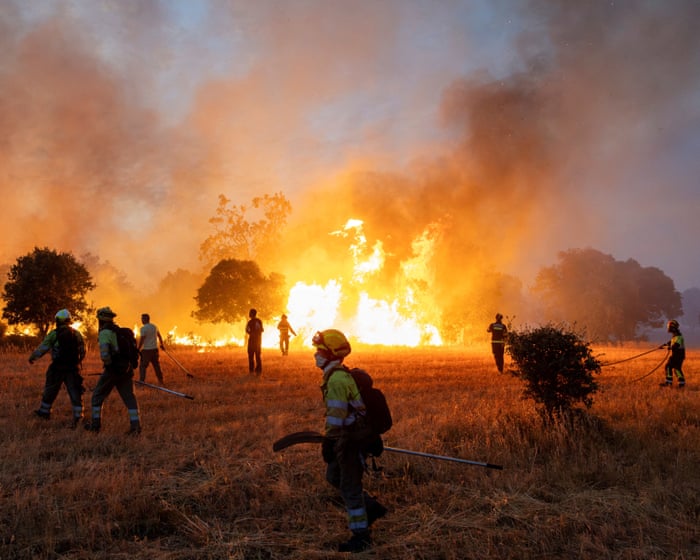 Race to extinguish blazes across Europe as fire weather breaks records