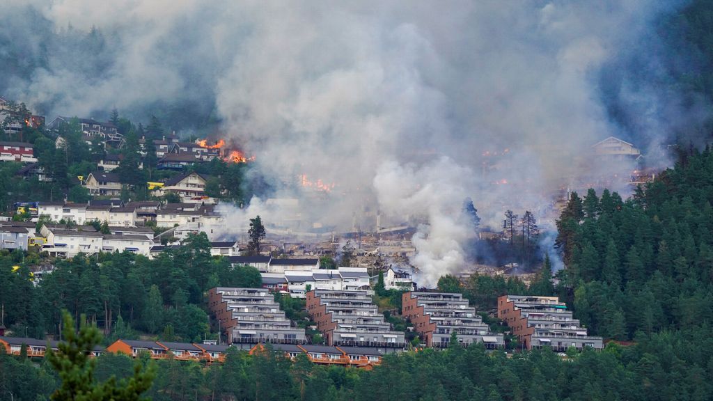Enorme brand in Noorse woonwijk grotendeels onder controle