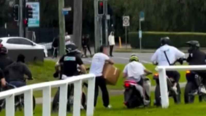 Three arrested after giveaway turned to chaos