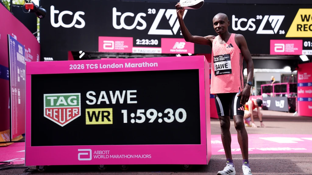 Onder de magische grens van twee uur: Sawe loopt wereldrecord marathon in Londen