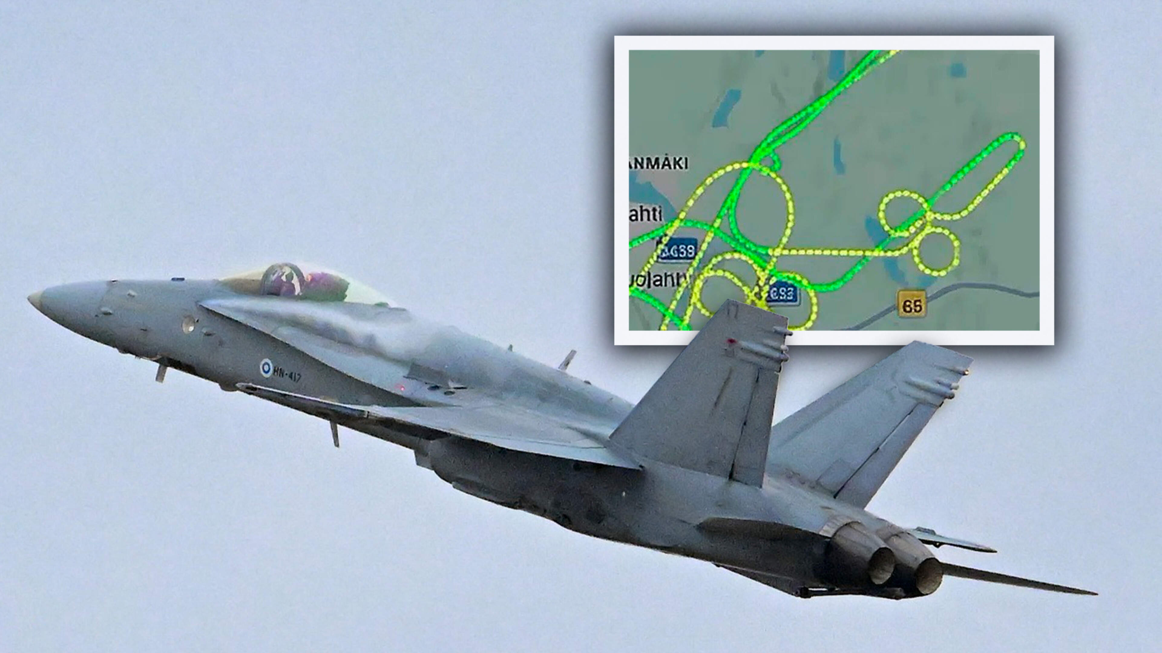 Trainingsoefening neemt bijzondere wending: Finse piloten tekenen gigantische penissen in de lucht