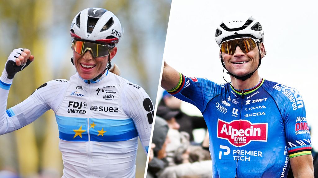 Eerste zeges in Omloop voor Vollering en Van der Poel: 'Vol gas vanaf de Muur'