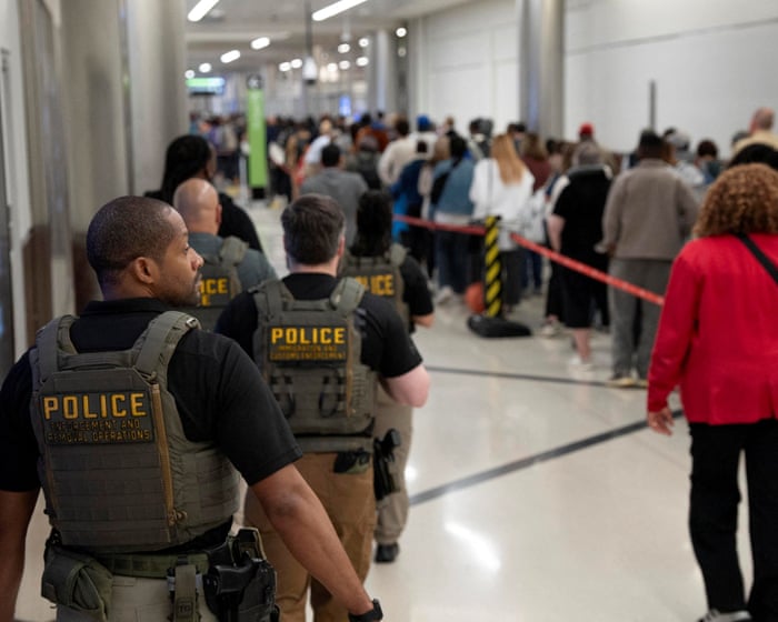 TSA lines stretch for hours as Trump deploys ICE agents to US airports