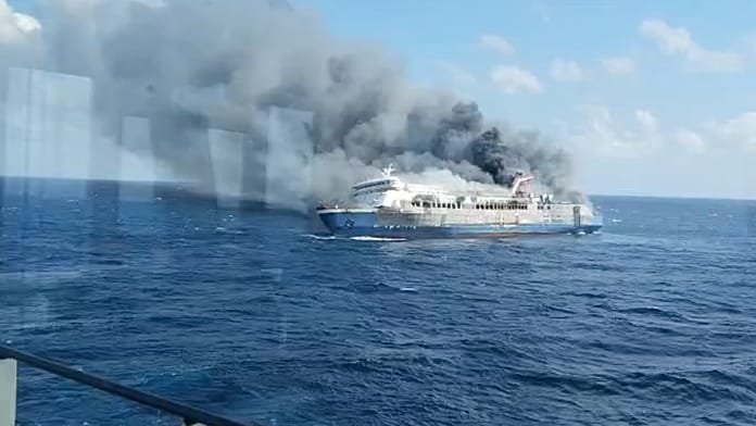 At least five dead and 41 missing after an Indonesian ferry caught fire at sea