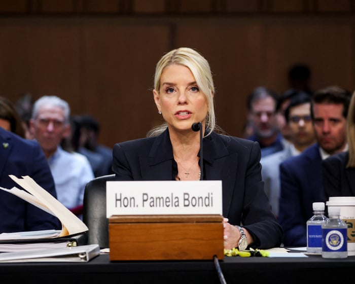 Pam Bondi spars with Democratic senator over Epstein ‘client list’ and national guard deployments in tense hearing – live