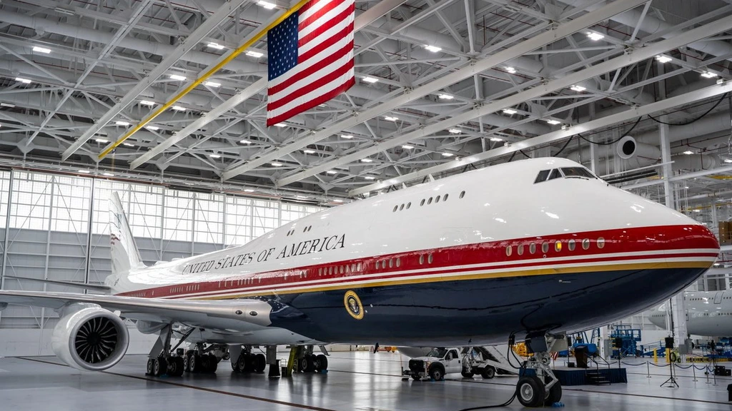 Trump presenteert nieuwe Air Force One die door Qatar was gegeven