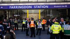 Fourteen treated after 'chemical smell' at Farringdon station