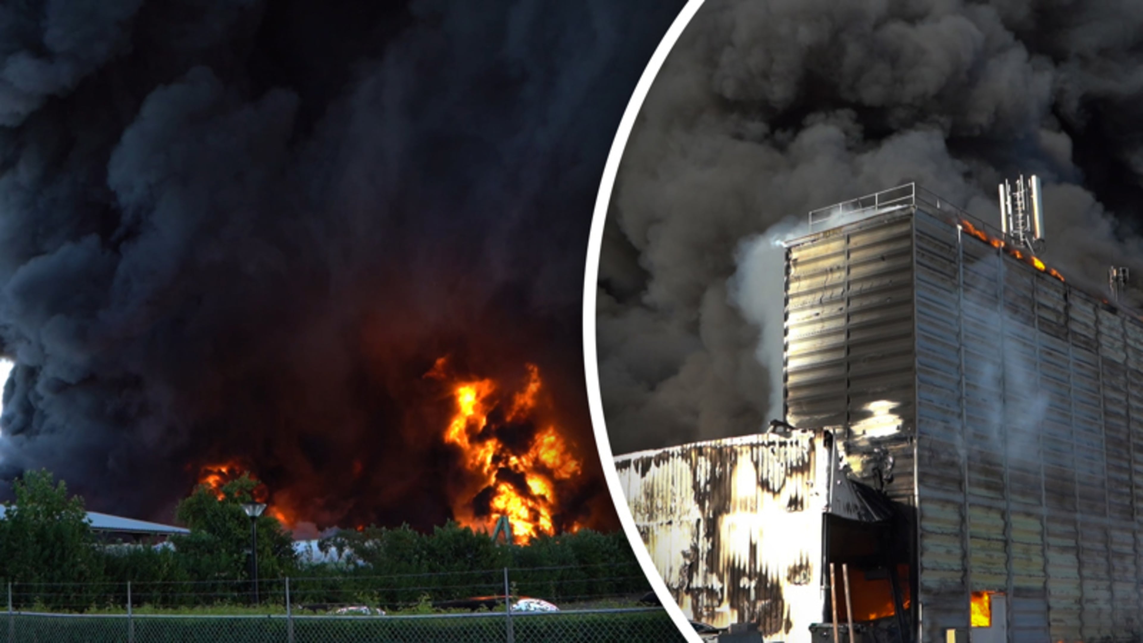 Gigantische rookwolken bij enorme brand in Lelystad