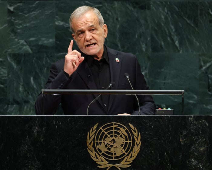 Iran’s president hits out at ‘bully’ Trump in UN speech but signals willingness to talk
