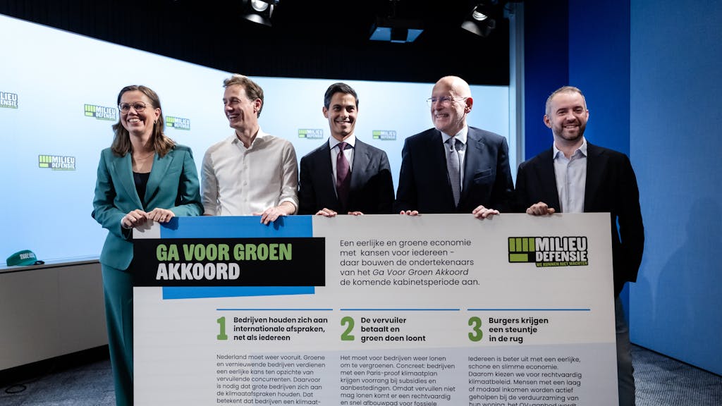 Vijf politieke partijen ondertekenen akkoord Milieudefensie: ‘Politiek interessant’