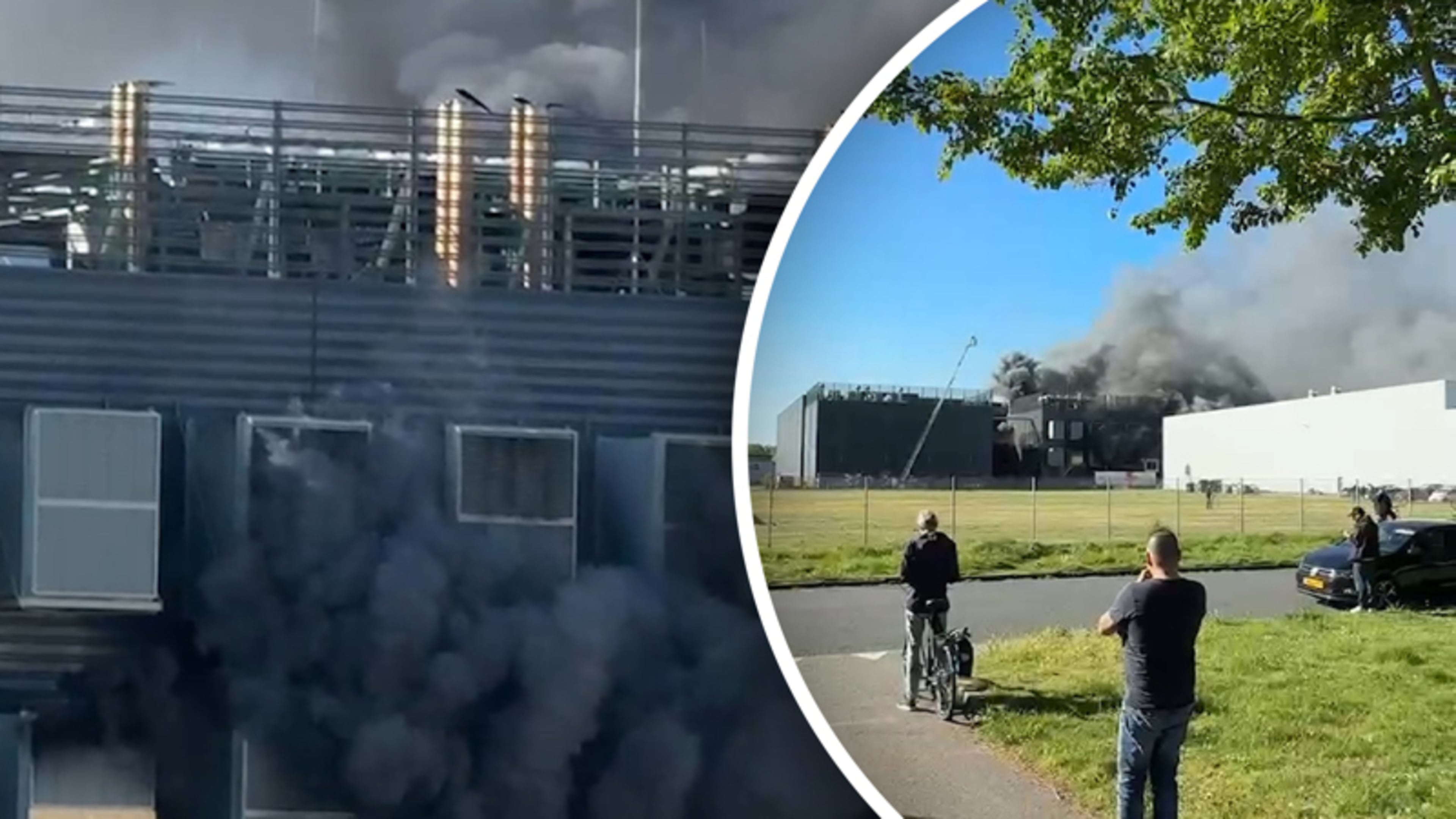 Enorme rookontwikkeling bij brand in datacenter in Almere