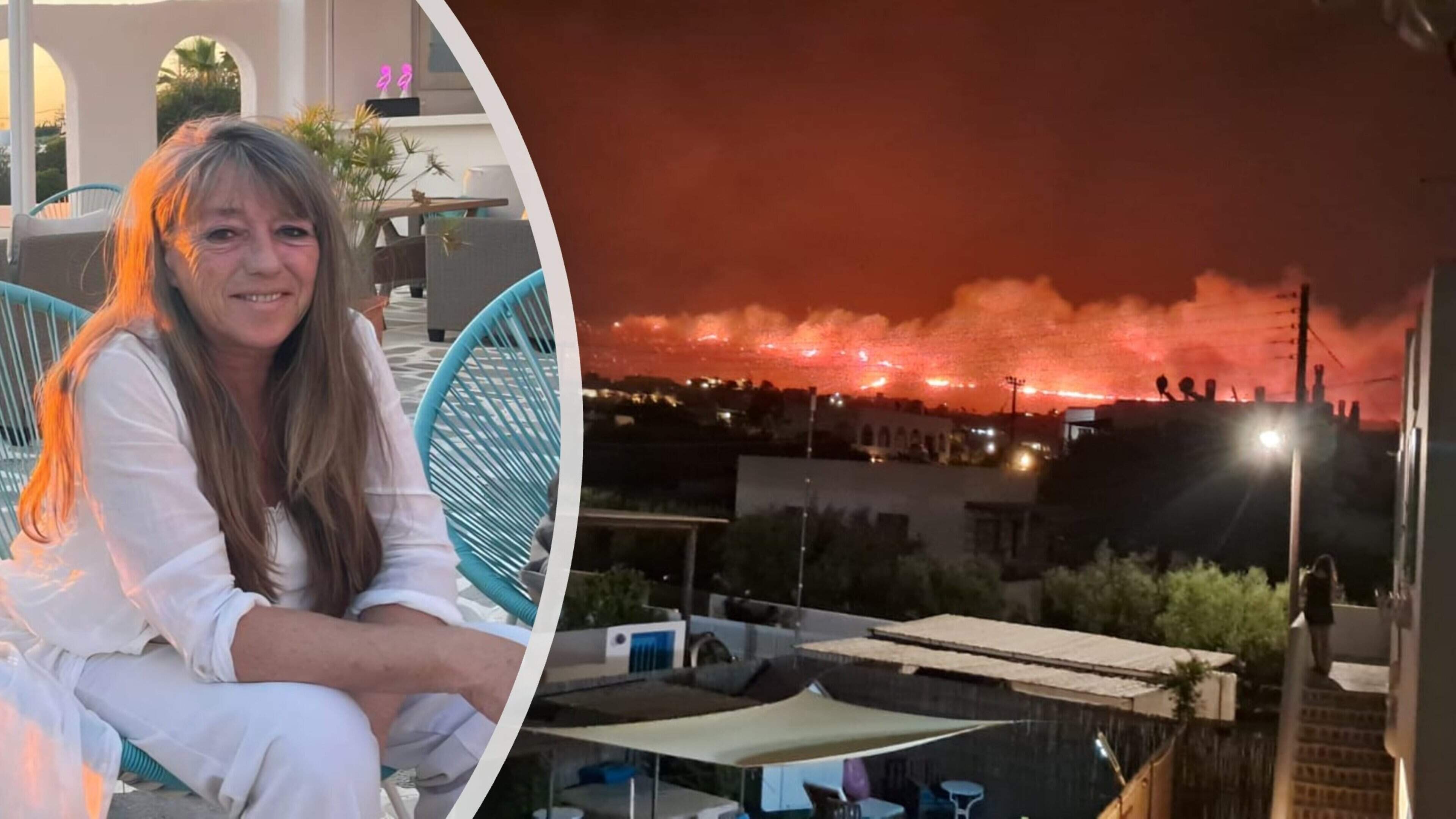 Nederlandse Oona (61) ontsnapt aan vuurzee op Grieks eiland Paros: ’We hebben heel, heel veel geluk gehad’