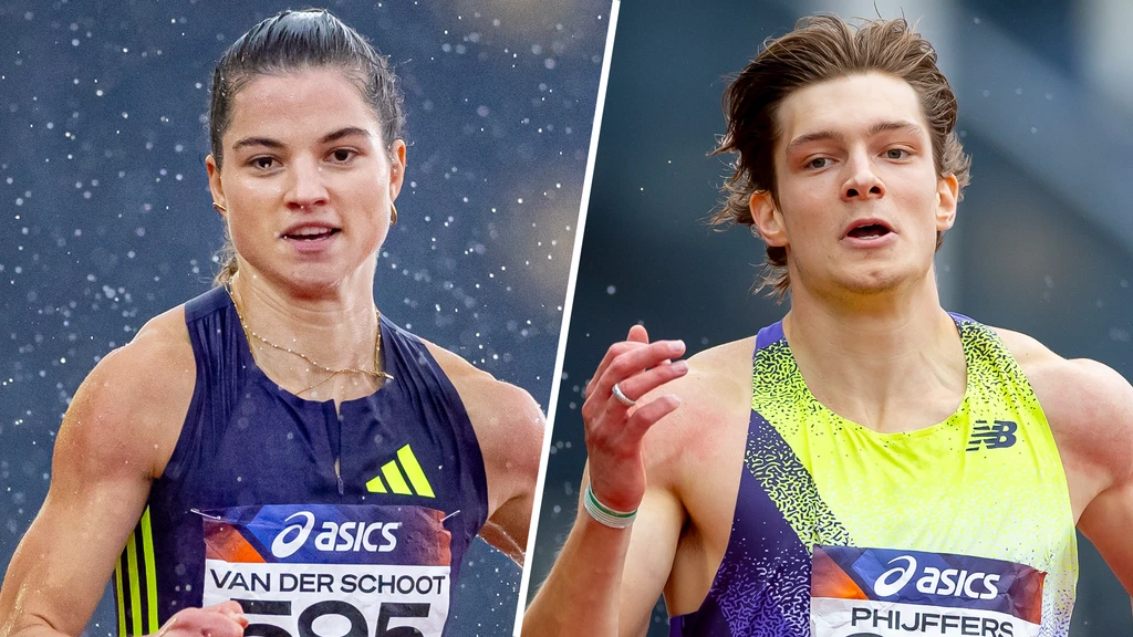 Phijffers en Van der Schoot laten zich niet verrassen in de regen op NK atletiek