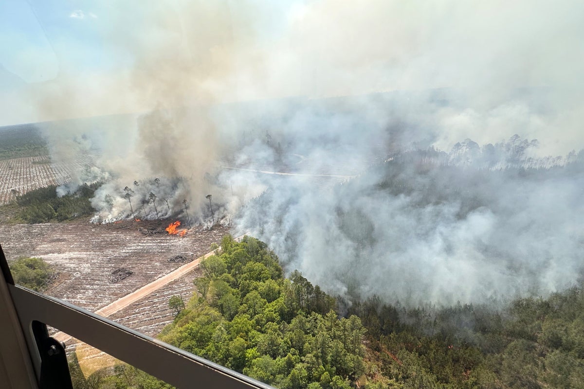 One of two Georgia wildfires doubles in size, officials say