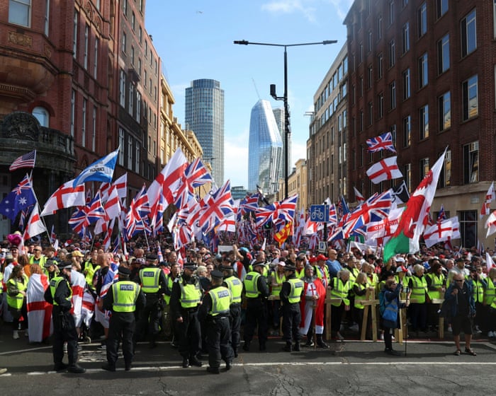 Thousands gather in London for far-right ‘unite the kingdom’ rally and counter-protest – UK politics live