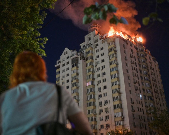 Russian missile and drone strikes in Ukraine capital kill two and injure 16