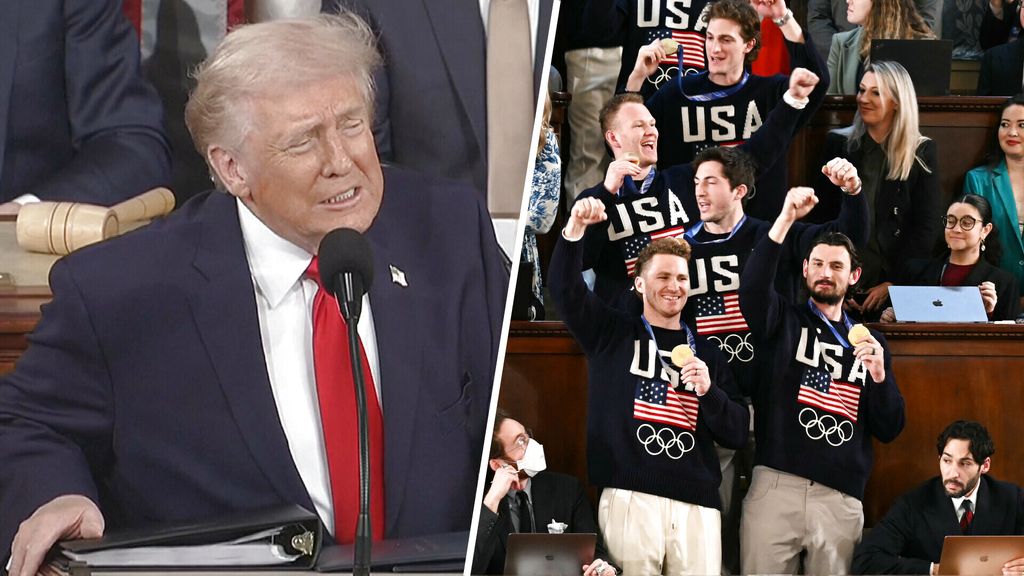 Gouden ijshockeyers toegejuicht bij State of the Union, vrouwen bezoeken Trump binnenkort